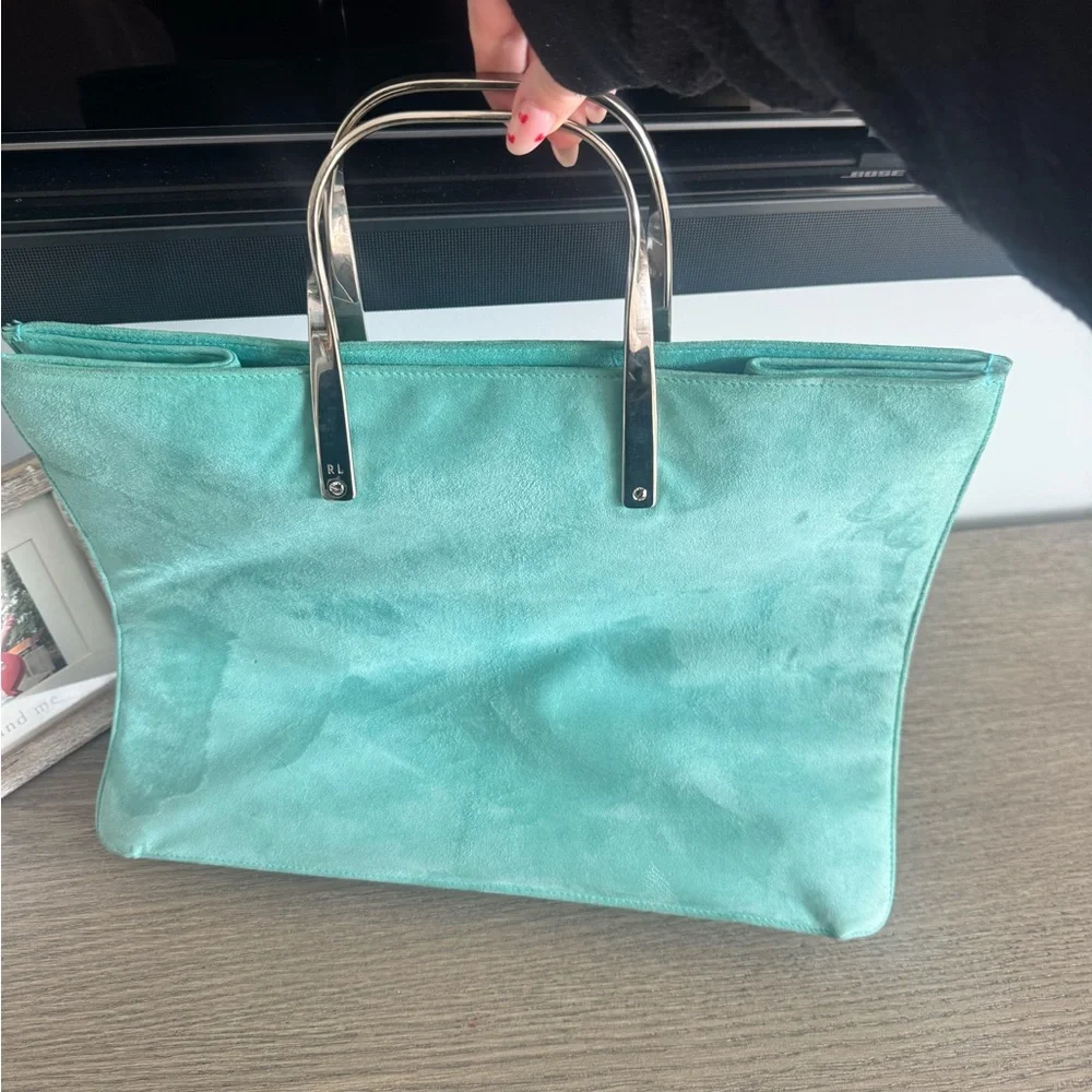 Turquoise Ralph Lauren tote bag